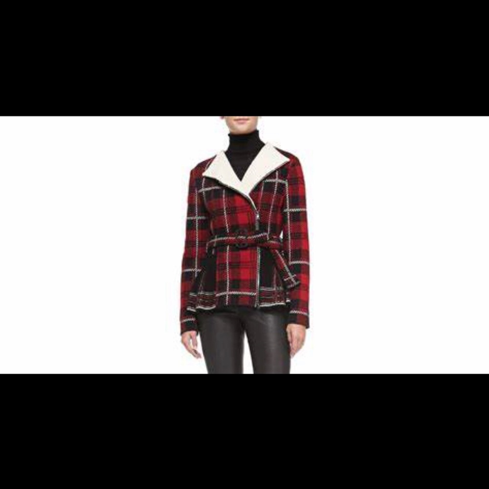 Missoni NWT belted plaid jacket w/ skirted peplum